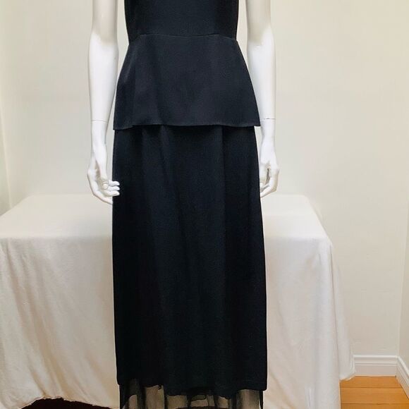 MORGANE LE FAY SILK MAXI SILK DRESS BLACK SMALL - Picture 9 of 9